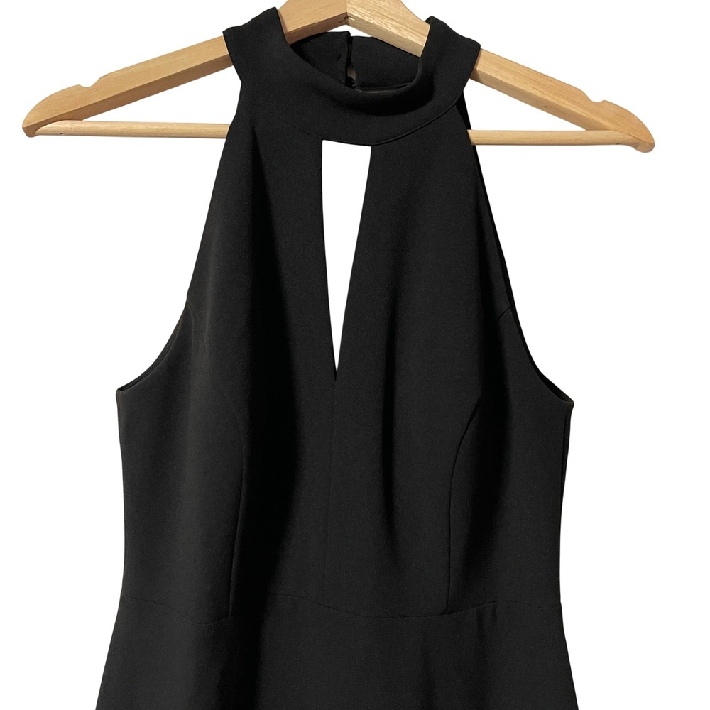 Calvin Klein Womens Black Halter Keyhole Neck Maxi Dress Gown Size 8 - Picture 3 of 6